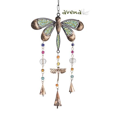 Dragonfly Metal Hanging Suncatcher With Beads